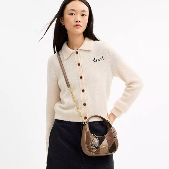 NWT Coach CCE62 Carmen Mini Crossbody Bag With Patchwork in Mushroom *SEALED* - Picture 2 of 9